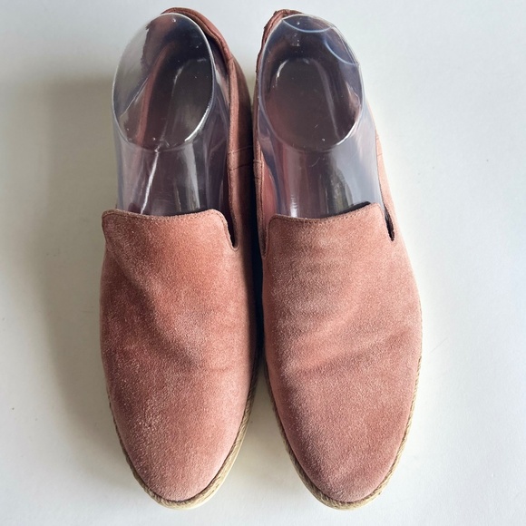 Vince Pink Suede Genuine Leather Rubber Outsole Espadrilles Flats size 8 - Picture 4 of 14